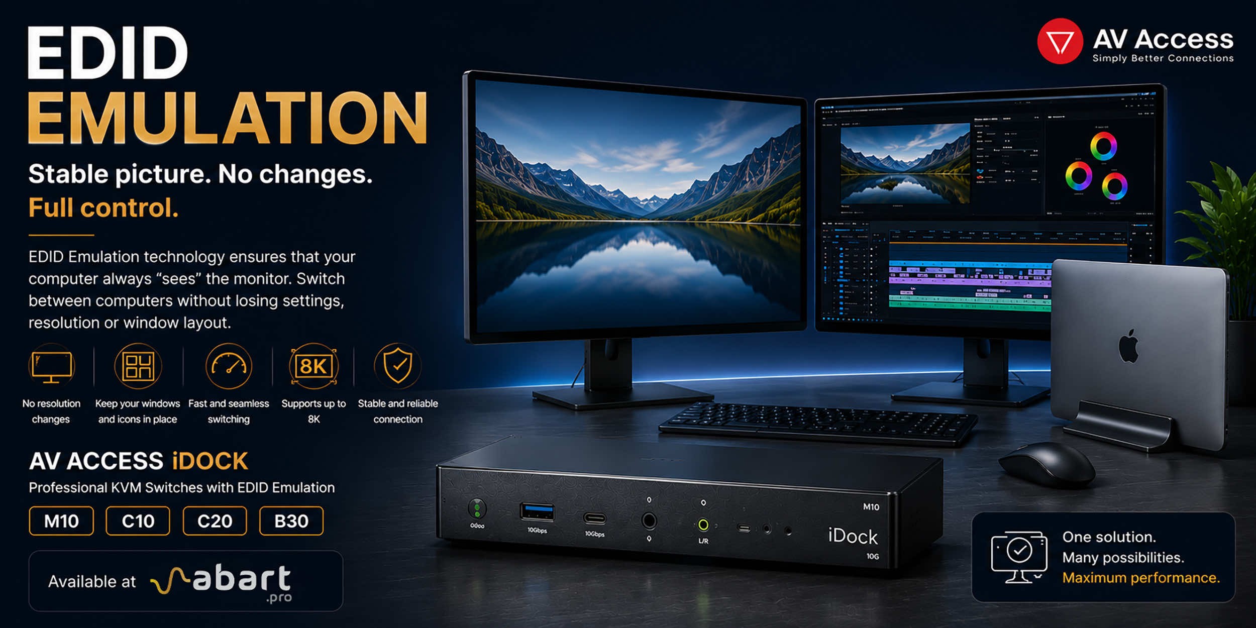 EDID Emulation – What Is It and Why Should You Choose AV Access iDock KVM Switches?